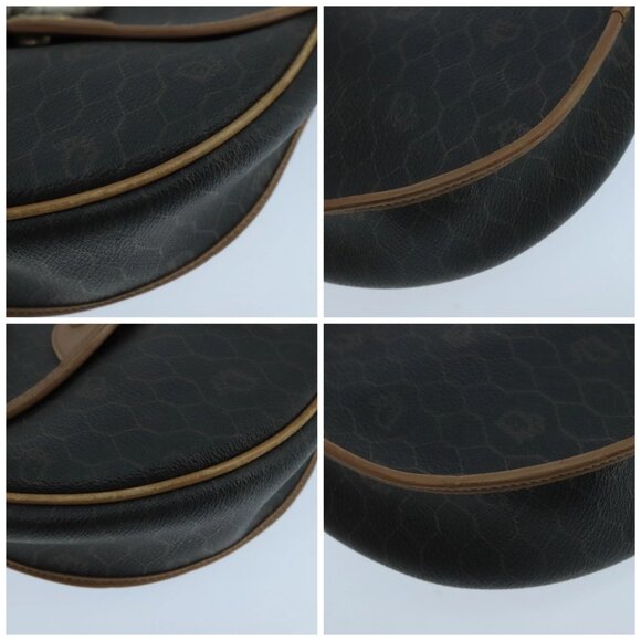 Christian Dior Honeycomb Canvas Shoulder Bag PVC Leather Black Auth 106108 - Picture 16 of 16